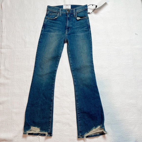 CURRENT ELLIOTT High Waist Distressed Kick-flare Jeans - Picture 10 of 12